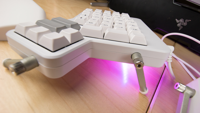 This model is the ErgoDox EZ Shine, because LEDs were necessary.